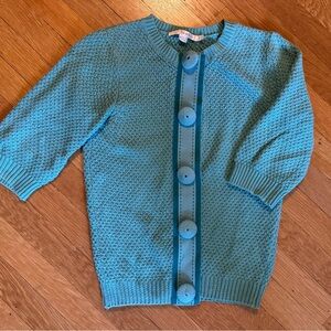 Boden Turquoise Cardigan with Button Accents
